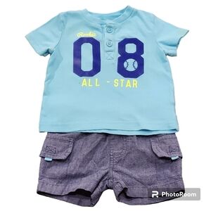 Just One You By Carter's Toddler 2pc Short Sleeve Shirt & Shorts,Size 6M